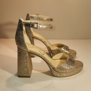 Jessica Simpson Gold Sparkle Heels